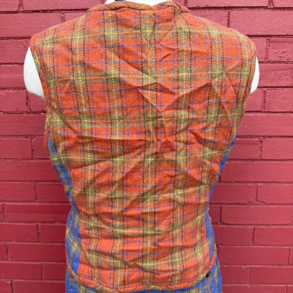 Vintage 80s Liz‎ Claiborne Liz Sport Plaid Wool Blend Vest & Shorts Set Tratan - Picture 6 of 10